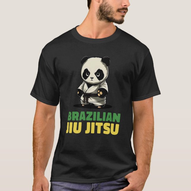 Camiseta Brazilian Jiu Jitsu and Grappling Panda (Anverso)