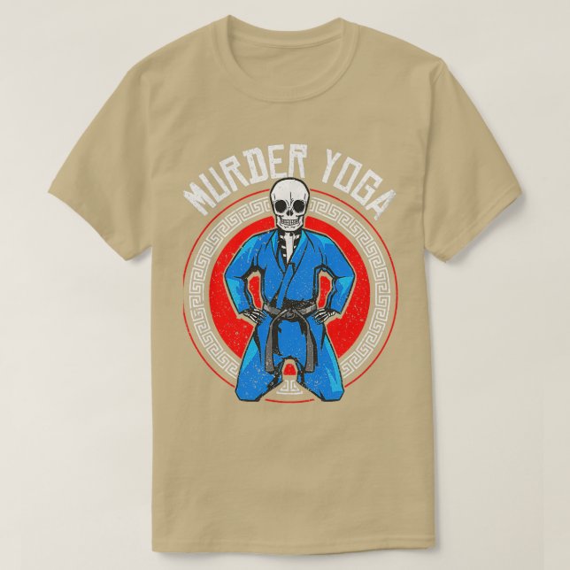 Camiseta Brazilian Jiu Jitsu BJJ Skeleton Murder Yoga Jiu (Diseño del anverso)
