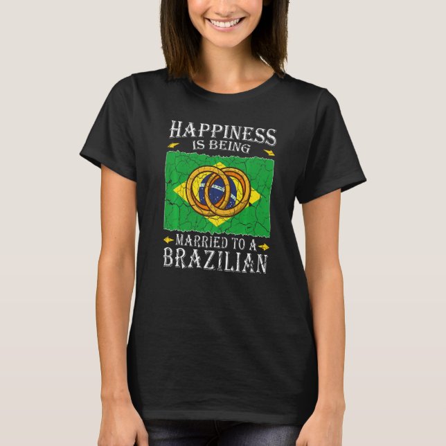 Camiseta Brazilian Marriage Brazil Married Flag Wedded Cult (Anverso)