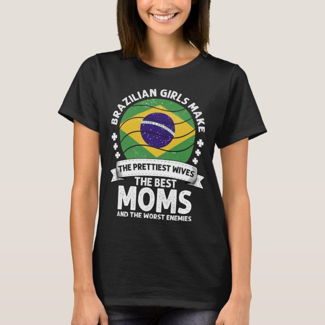 Camiseta Brazilian Mom Brazil Mama Brazilian American (Anverso)
