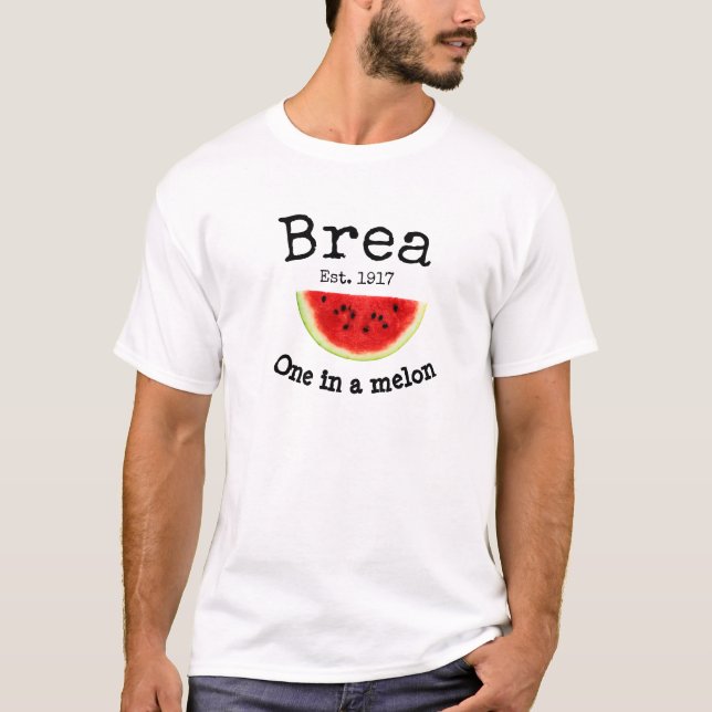 Camiseta Brea California "uno en un melón" para ho (Anverso)