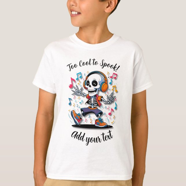Camiseta Breakdance Skeleton – Kids Halloween T-Shirt (Anverso)