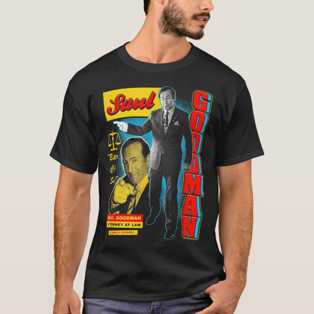 Camiseta Breaking Bad Saul Goodman Collage De Anuncios Colo (Anverso)