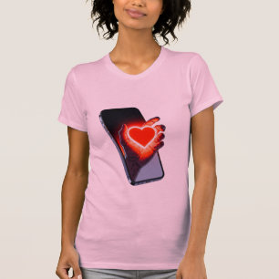 Camiseta Breaking Screen Heart Optical Illusion T-Shirt Des