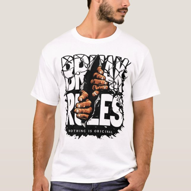 Camiseta Breaking the Rules Street Art Graphic T-Shirt – Bo (Anverso)