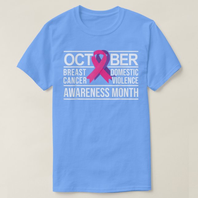 Camiseta Breast Cancer and Domestic Violence Awareness  (Diseño del anverso)