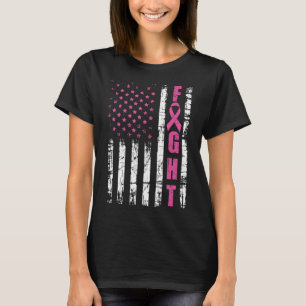 Camiseta Breast Cancer Awareness American Flag Fight Pink R