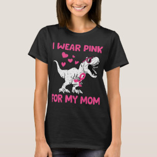Camiseta Breast Cancer Awareness Dinosaur Kids I Wear Pink 