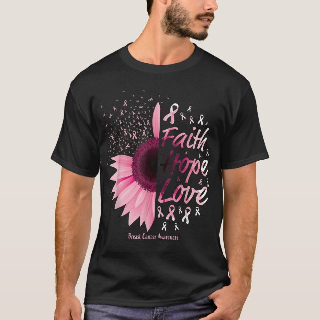 Camiseta Breast Cancer Awareness Gifts Christian Faith Hope (Anverso)