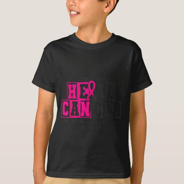 Camiseta Breast Cancer Awareness Nk Ribbon Heal Cancer Chri (Anverso)