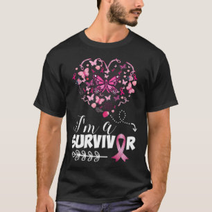 Camiseta Breast Cancer Awareness Pink Butterfly Heart I'm A