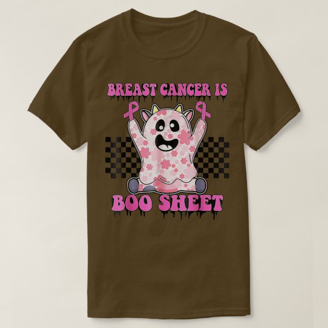 Camiseta Breast Cancer Is Boo Sheet Pink Ribbon Halloween A (Diseño del anverso)