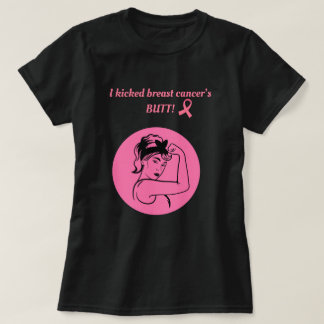 Camiseta Breast Cancer Pink Kick Butt Woman T-Shirt