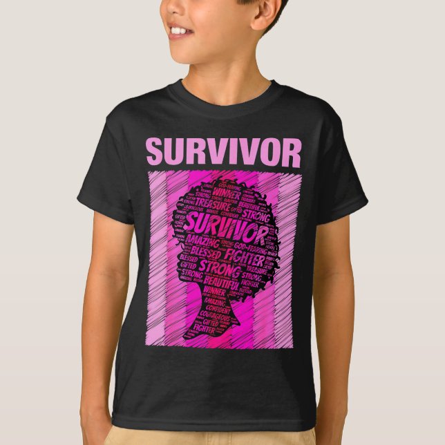 Camiseta Breast Cancer Survivor African American Woman Nk A (Anverso)