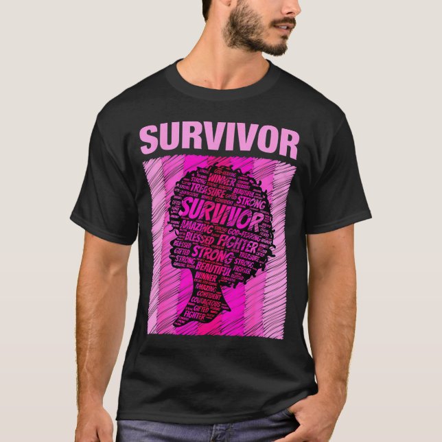 Camiseta Breast Cancer Survivor African American Woman Nk A (Anverso)