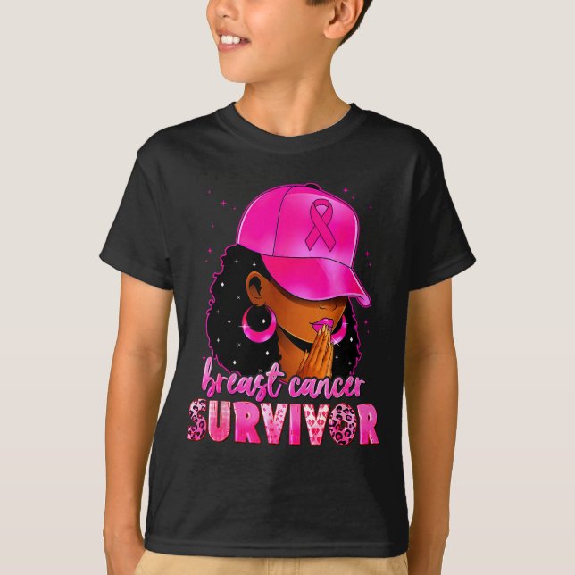 Camiseta Breast Cancer Survivor Black Women Afro African Ch (Anverso)
