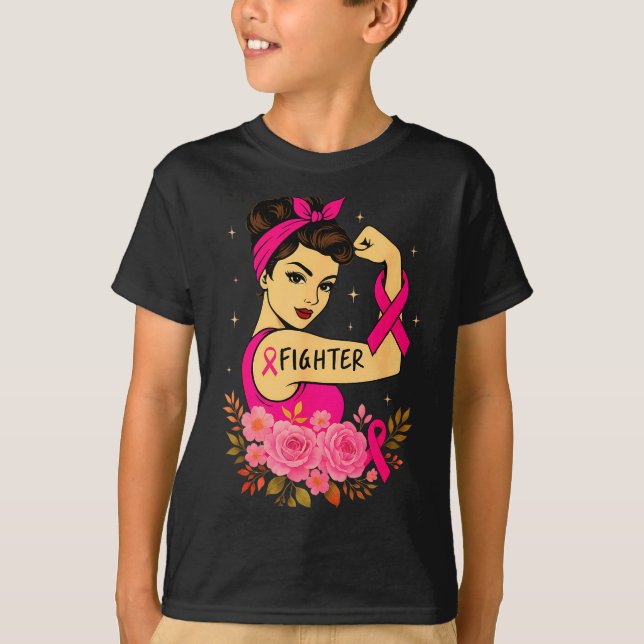 Camiseta Breast Cancer Survivor Rosie Riveter Nk Awareness  (Anverso)