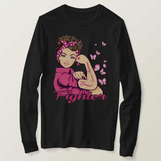 Camiseta Breast Cancer Warrior Awareness Tee Support Believ (Anverso del diseño)