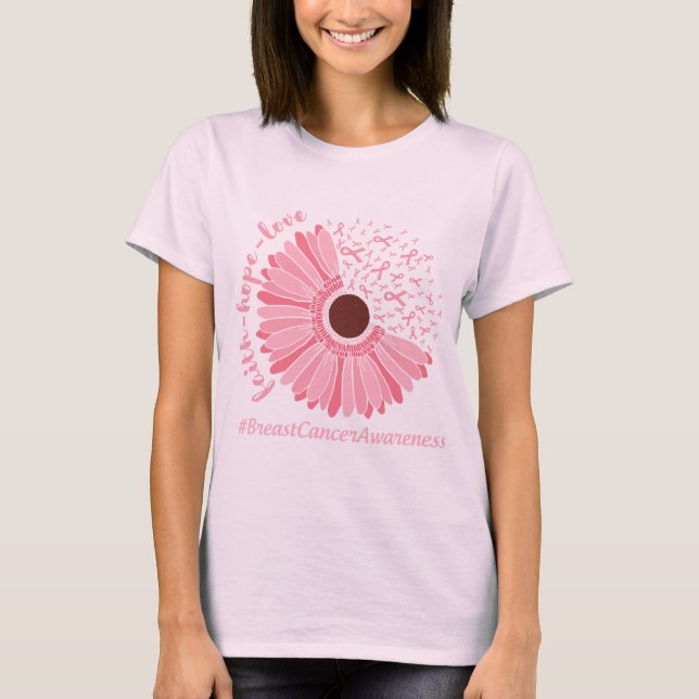 Camiseta Breast Cancer Warrior Pink Ribbon (Anverso)