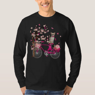Camiseta Breast Caner Awareness With Tree Ribbon Chihuahua