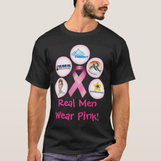 Camiseta ¡BreastCancerWalk_front_black, rosa real del