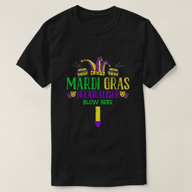 Camiseta Breathalyzer Blow Aquí La Divertida Mascarada Del  (Diseño del anverso)