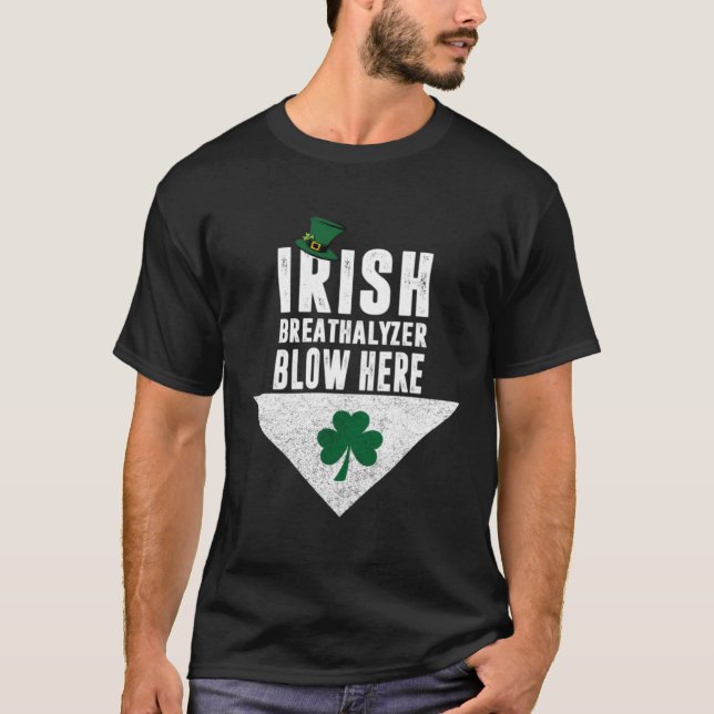 Camiseta Breathalyzer en Irlanda sopla aquí saint patricks  (Anverso)