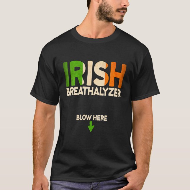 Camiseta Breathalyzer irlandés St Patrick's Day Shamrock Ir (Anverso)