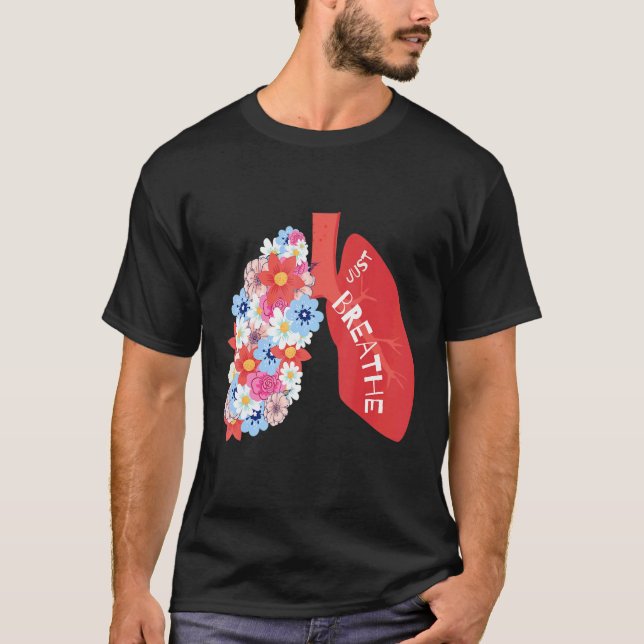 Camiseta Breathe Floral Lung Respiratory Therapist RT (Anverso)