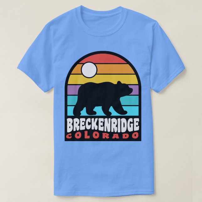 Camiseta Breckenridge Colorado Bear Badge Retro Sunset (Diseño del anverso)