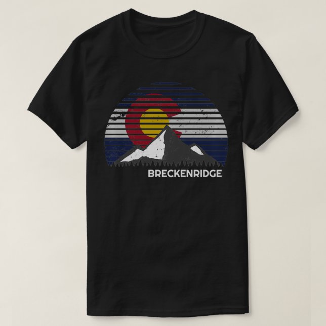 Camiseta Breckenridge, Colorado CO Flag Mountain Pullover (Diseño del anverso)