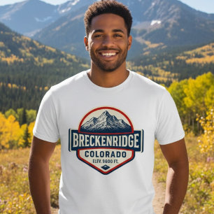 Camiseta Breckenridge Colorado - Emblema Retro de Montaña
