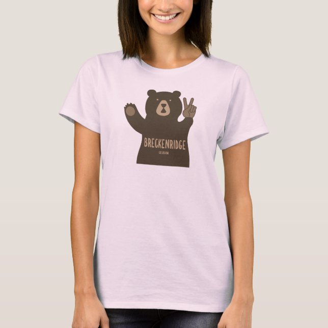 Camiseta Breckenridge Colorado Peace Bear (Anverso)
