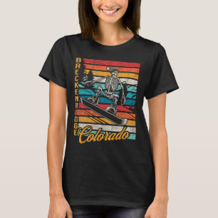 Camiseta Breckenridge Colorado Retro Snowboarding Skeleton