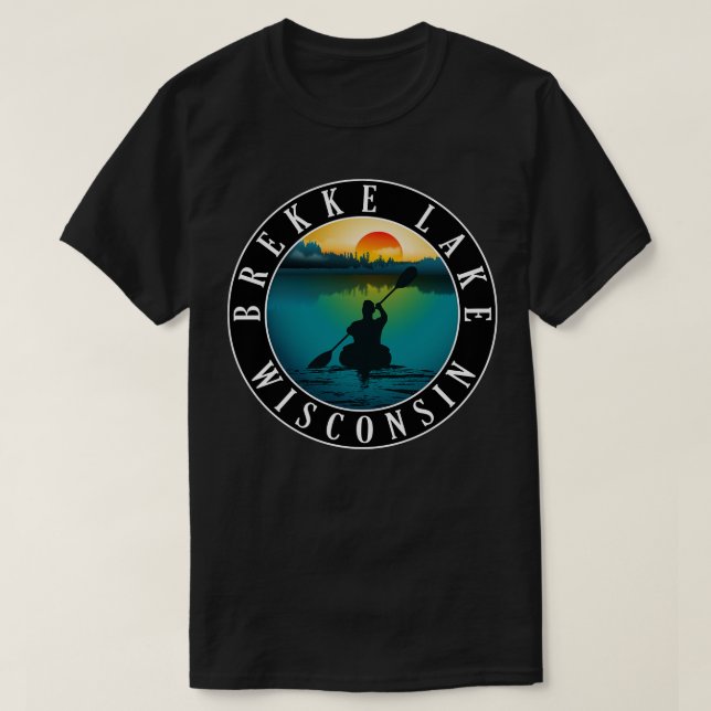 Camiseta Brekke Lake Wisconsin Kayaking (Diseño del anverso)
