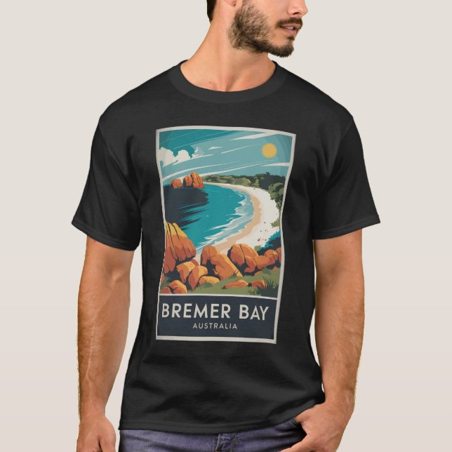 Camiseta Bremer Bay Australia Ilustracion Retro de arte de  (Anverso)