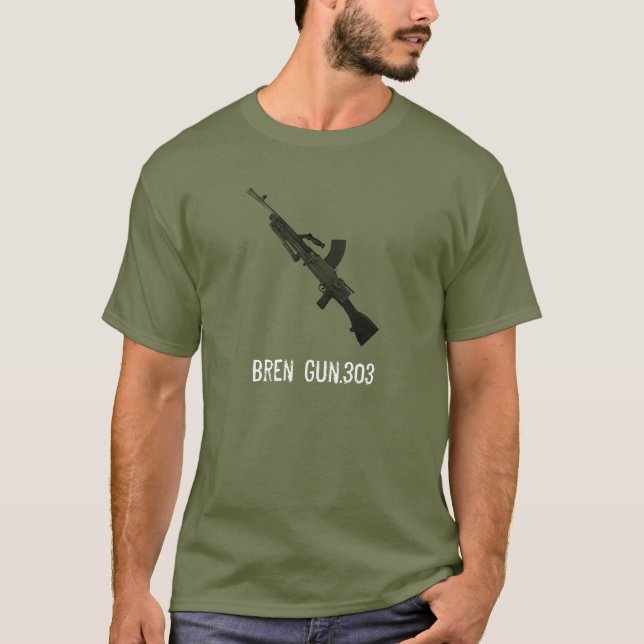 Camiseta Bren británico .303. Tee del ejército (Anverso)