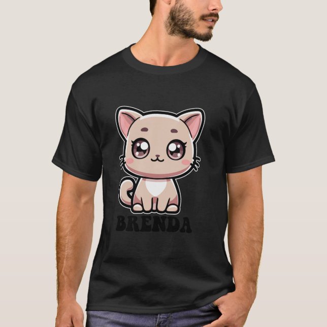 Camiseta Brenda Cute Kitty Cat Design para Chicas Nombre Br (Anverso)
