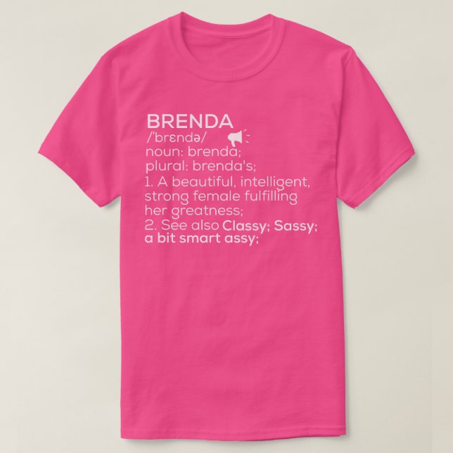 Camiseta Brenda Nombre Definición Brenda Nombre femenino Br (Diseño del anverso)