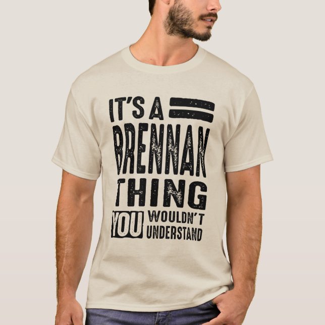 Camiseta Brennan Personaliza Name Birthday Gift (Anverso)