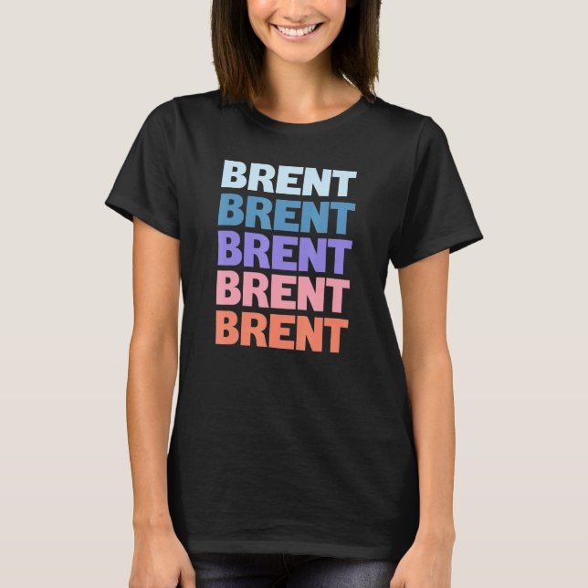 Camiseta Brent de texto repetido moderno (Anverso)