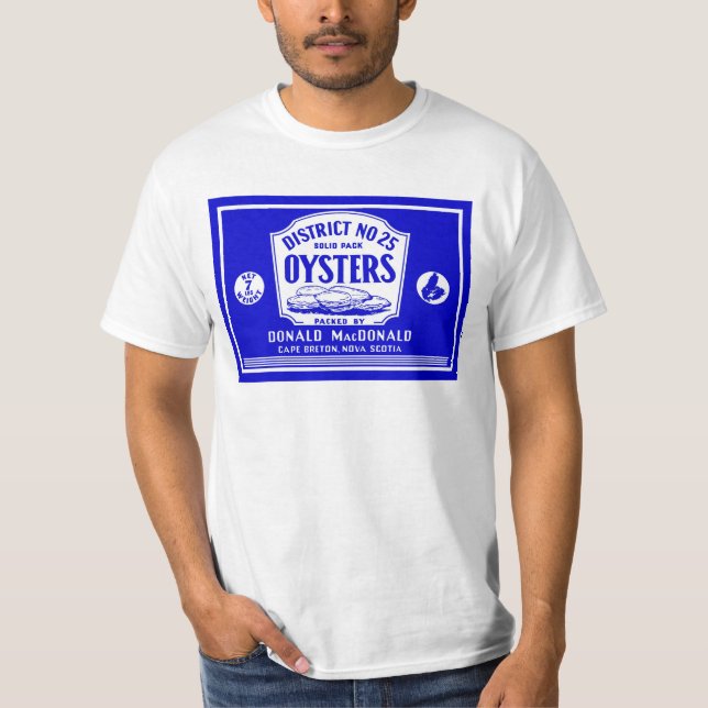 Camiseta bretona de la etiqueta de las ostras del (Anverso)