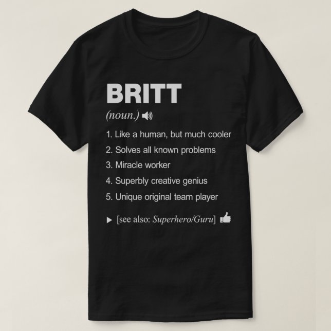 Camiseta Brett Name Definition significa familia divertida (Diseño del anverso)