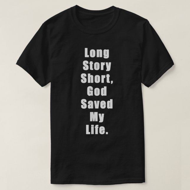 Camiseta Breve historia, Dios salvó mi vida, JesúsAhorra (Diseño del anverso)