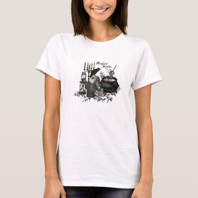 Camiseta BREW moderno de las BRUJAS de Halloween del (Anverso)