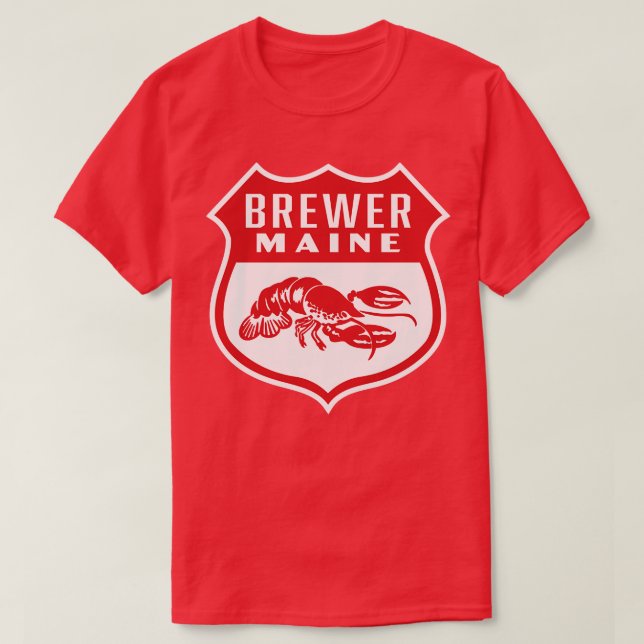Camiseta Brewer Maine Retro Shield Red (Diseño del anverso)