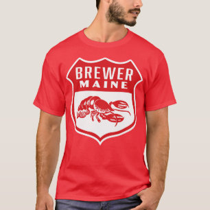 Camiseta Brewer Maine Retro Shield Red