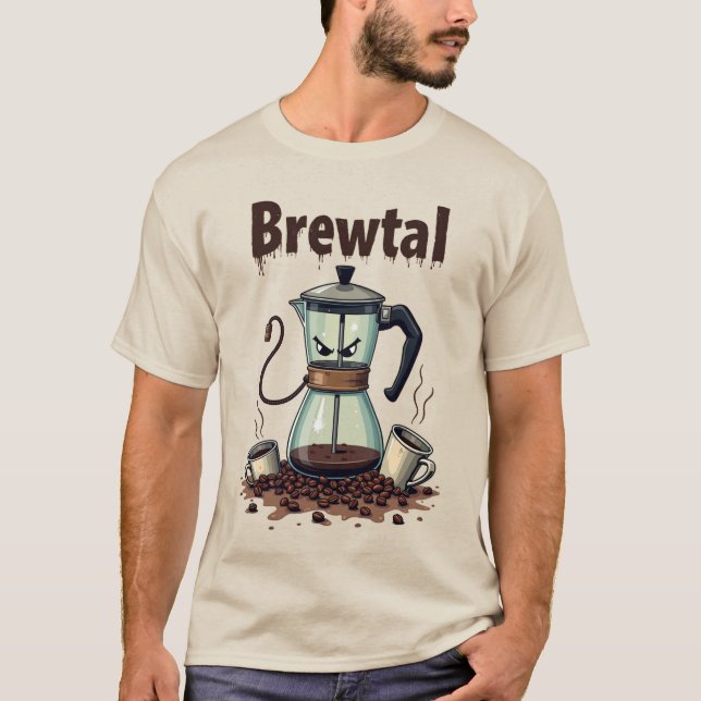 Camiseta Brewtal Coffee Pot Warrior | Funny Coffee Shirt (Anverso)