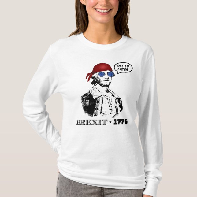 Camiseta Brexit 1776 George Washington Cool Sunglasses (Anverso)