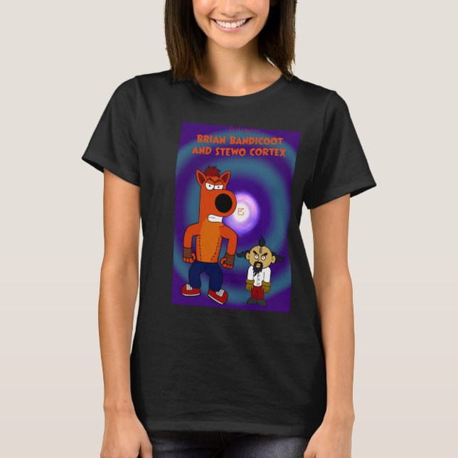 Camiseta Brian Bandicoot y Stewo Cortex (Anverso)